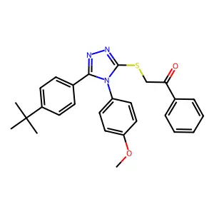 2-{[5-(4-tert-butylphenyl)-4-(4-methoxyphenyl)-4H-1,2,4-triazol-3-yl]sulfanyl}-1-phenylethanone structure