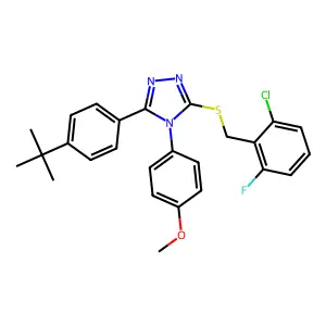 3-(4-tert-butylphenyl)-5-[(2-chloro-6-fluorobenzyl)sulfanyl]-4-(4-methoxyphenyl)-4H-1,2,4-triazole structure