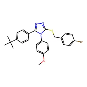 3-[(4-bromobenzyl)sulfanyl]-5-(4-tert-butylphenyl)-4-(4-methoxyphenyl)-4H-1,2,4-triazole structure