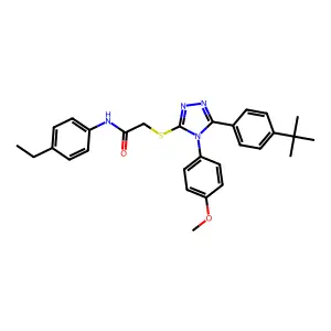 2-{[5-(4-tert-butylphenyl)-4-(4-methoxyphenyl)-4H-1,2,4-triazol-3-yl]sulfanyl}-N-(4-ethylphenyl)acetamide structure
