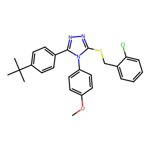 3-(4-tert-butylphenyl)-5-[(2-chlorobenzyl)sulfanyl]-4-(4-methoxyphenyl)-4H-1,2,4-triazole structure