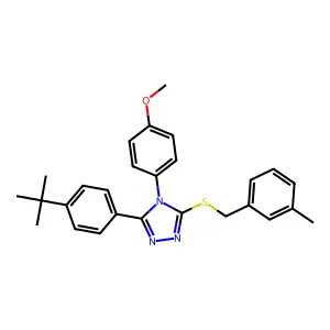 3-(4-tert-butylphenyl)-4-(4-methoxyphenyl)-5-[(3-methylbenzyl)sulfanyl]-4H-1,2,4-triazole structure