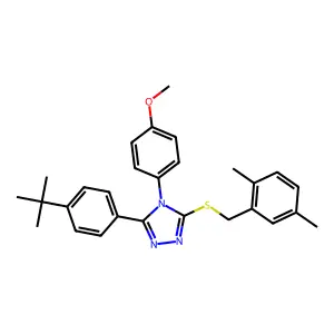 3-(4-tert-butylphenyl)-5-[(2,5-dimethylbenzyl)sulfanyl]-4-(4-methoxyphenyl)-4H-1,2,4-triazole structure