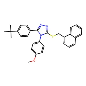 3-(4-tert-butylphenyl)-4-(4-methoxyphenyl)-5-[(naphthalen-1-ylmethyl)sulfanyl]-4H-1,2,4-triazole structure