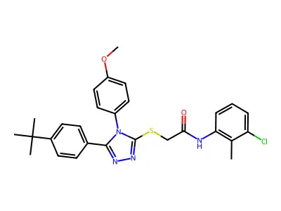 2-{[5-(4-tert-butylphenyl)-4-(4-methoxyphenyl)-4H-1,2,4-triazol-3-yl]sulfanyl}-N-(3-chloro-2-methylphenyl)acetamide structure