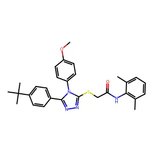 2-{[5-(4-tert-butylphenyl)-4-(4-methoxyphenyl)-4H-1,2,4-triazol-3-yl]sulfanyl}-N-(2,6-dimethylphenyl)acetamide structure