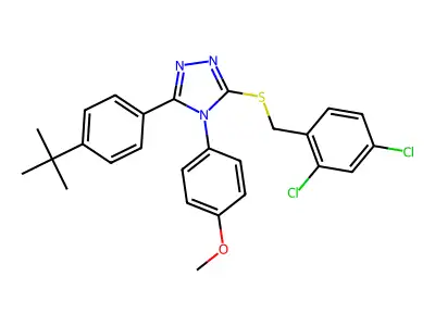 3-(4-tert-butylphenyl)-5-[(2,4-dichlorobenzyl)sulfanyl]-4-(4-methoxyphenyl)-4H-1,2,4-triazole structure