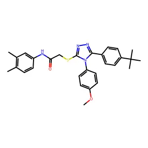 2-{[5-(4-tert-butylphenyl)-4-(4-methoxyphenyl)-4H-1,2,4-triazol-3-yl]sulfanyl}-N-(3,4-dimethylphenyl)acetamide structure