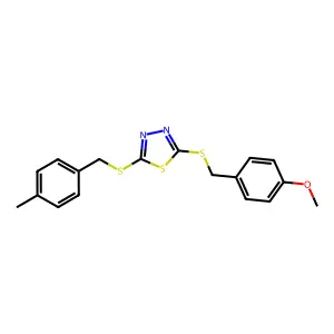 2-[(4-Methoxybenzyl)sulfanyl]-5-[(4-methylbenzyl)sulfanyl]-1,3,4-thiadiazole structure