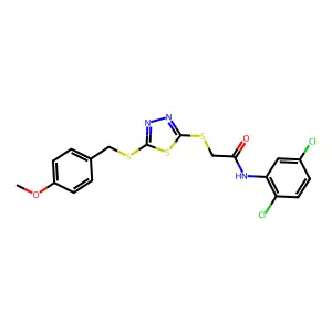 N-(2,5-dichlorophenyl)-2-({5-[(4-methoxybenzyl)sulfanyl]-1,3,4-thiadiazol-2-yl}sulfanyl)acetamide structure
