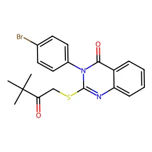 3-(4-Bromophenyl)-2-((3,3-dimethyl-2-oxobutyl)thio)-4(3H)-quinazolinone structure
