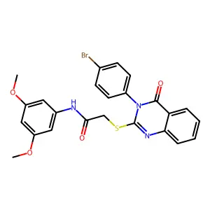 2-{[3-(4-bromophenyl)-4-oxo-3,4-dihydroquinazolin-2-yl]sulfanyl}-N-(3,5-dimethoxyphenyl)acetamide structure