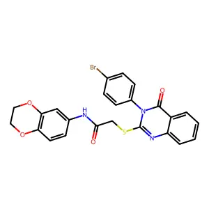 2-{[3-(4-bromophenyl)-4-oxo-3,4-dihydroquinazolin-2-yl]sulfanyl}-N-(2,3-dihydro-1,4-benzodioxin-6-yl)acetamide structure