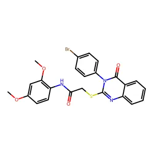 2-{[3-(4-bromophenyl)-4-oxo-3,4-dihydroquinazolin-2-yl]sulfanyl}-N-(2,4-dimethoxyphenyl)acetamide structure