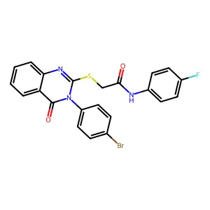 2-{[3-(4-bromophenyl)-4-oxo-3,4-dihydroquinazolin-2-yl]sulfanyl}-N-(4-fluorophenyl)acetamide structure
