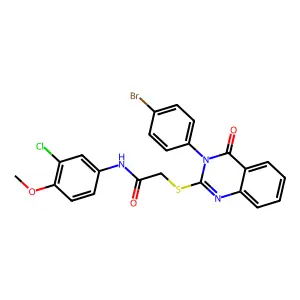 2-{[3-(4-bromophenyl)-4-oxo-3,4-dihydroquinazolin-2-yl]sulfanyl}-N-(3-chloro-4-methoxyphenyl)acetamide structure