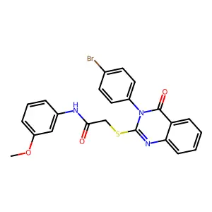 2-[3-(4-bromophenyl)-4-oxoquinazolin-2-yl]sulfanyl-N-(3-methoxyphenyl)acetamide structure