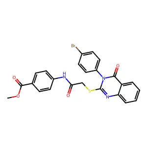 METHYL 4-[({[3-(4-BROMOPHENYL)-4-OXO-3,4-DIHYDRO-2-QUINAZOLINYL]SULFANYL}ACETYL)AMINO]BENZOATE structure