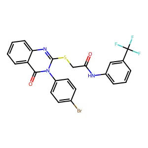 2-{[3-(4-bromophenyl)-4-oxo-3,4-dihydroquinazolin-2-yl]sulfanyl}-N-[3-(trifluoromethyl)phenyl]acetamide structure