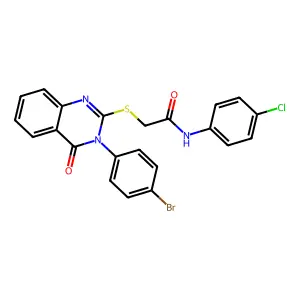 2-{[3-(4-bromophenyl)-4-oxo-3,4-dihydroquinazolin-2-yl]sulfanyl}-N-(4-chlorophenyl)acetamide structure