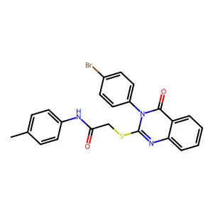 2-{[3-(4-bromophenyl)-4-oxo-3,4-dihydroquinazolin-2-yl]sulfanyl}-N-(4-methylphenyl)acetamide structure