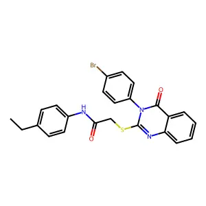 2-{[3-(4-bromophenyl)-4-oxo-3,4-dihydroquinazolin-2-yl]sulfanyl}-N-(4-ethylphenyl)acetamide structure