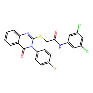 2-{[3-(4-bromophenyl)-4-oxo-3,4-dihydroquinazolin-2-yl]sulfanyl}-N-(3,5-dichlorophenyl)acetamide structure
