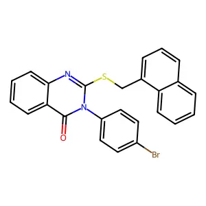 3-(4-bromophenyl)-2-[(naphthalen-1-ylmethyl)sulfanyl]quinazolin-4(3H)-one structure