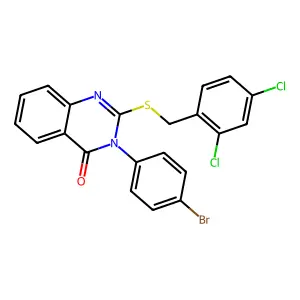3-(4-bromophenyl)-2-[(2,4-dichlorobenzyl)sulfanyl]quinazolin-4(3H)-one structure