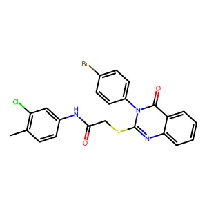 2-{[3-(4-bromophenyl)-4-oxo-3,4-dihydroquinazolin-2-yl]sulfanyl}-N-(3-chloro-4-methylphenyl)acetamide structure