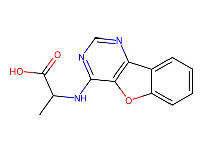 2-(Benzo[4,5]furo[3,2-d]pyrimidin-4-ylamino)-propionic acid structure