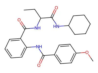 N-[1-(Cyclohexylamino)-1-oxo-2-butanyl]-2-[(4-methoxybenzoyl)amino]benzamide structure