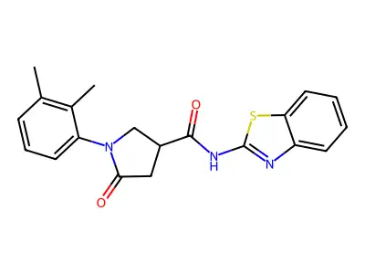 N-(1,3-benzothiazol-2-yl)-1-(2,3-dimethylphenyl)-5-oxopyrrolidine-3-carboxamide structure