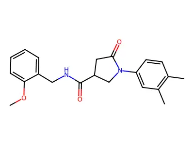 1-(3,4-dimethylphenyl)-N-(2-methoxybenzyl)-5-oxo-3-pyrrolidinecarboxamide structure