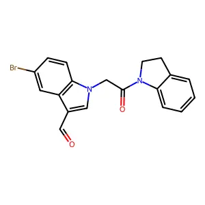 5-Bromo-1-[2-(2,3-dihydroindol-1-yl)-2-oxoethyl]indole-3-carbaldehyde structure