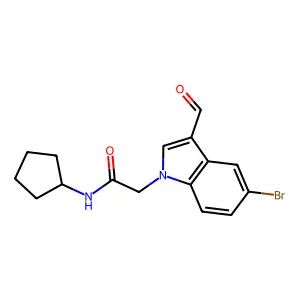 2-(5-bromo-3-formyl-1H-indol-1-yl)-N-cyclopentylacetamide structure