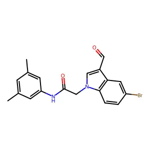 2-(5-bromo-3-formyl-1H-indol-1-yl)-N-(3,5-dimethylphenyl)acetamide structure