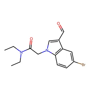 2-(5-bromo-3-formyl-1H-indol-1-yl)-N,N-diethylacetamide structure