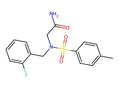 2-[(2-Fluorophenyl)methyl-(4-methylphenyl)sulfonylamino]acetamide structure