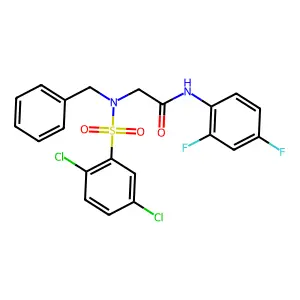 2-[benzyl-(2,5-dichlorophenyl)sulfonylamino]-N-(2,4-difluorophenyl)acetamide structure