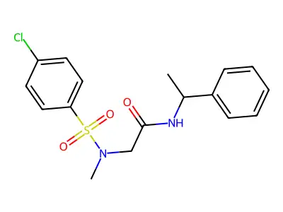 2-[(4-chlorophenyl)sulfonyl-methylamino]-N-(1-phenylethyl)acetamide structure