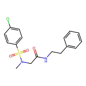 2-[(4-chlorophenyl)sulfonyl-methylamino]-N-(2-phenylethyl)acetamide structure