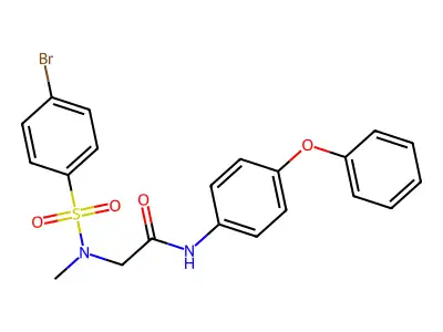 2-[(4-bromophenyl)sulfonyl-methylamino]-N-(4-phenoxyphenyl)acetamide structure