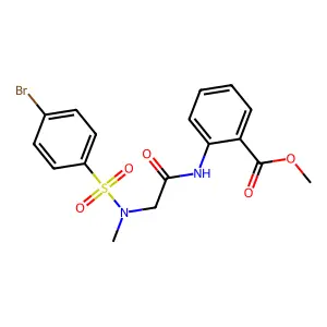 methyl 2-({N-[(4-bromophenyl)sulfonyl]-N-methylglycyl}amino)benzoate structure