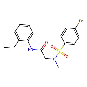 2-[(4-bromophenyl)sulfonyl-methylamino]-N-(2-ethylphenyl)acetamide structure