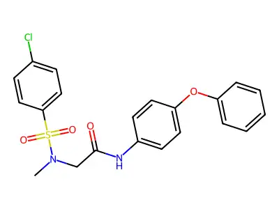 2-[(4-chlorophenyl)sulfonyl-methylamino]-N-(4-phenoxyphenyl)acetamide structure