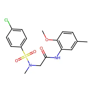 2-[(4-chlorophenyl)sulfonyl-methylamino]-N-(2-methoxy-5-methylphenyl)acetamide structure