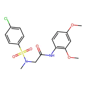 2-[[(4-chlorophenyl)sulfonyl](methyl)amino]-N-(2,4-dimethoxyphenyl)acetamide structure