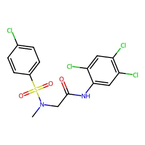 2-[(4-chlorophenyl)sulfonyl-methylamino]-N-(2,4,5-trichlorophenyl)acetamide structure
