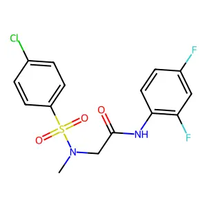 2-[(4-chlorophenyl)sulfonyl-methylamino]-N-(2,4-difluorophenyl)acetamide structure